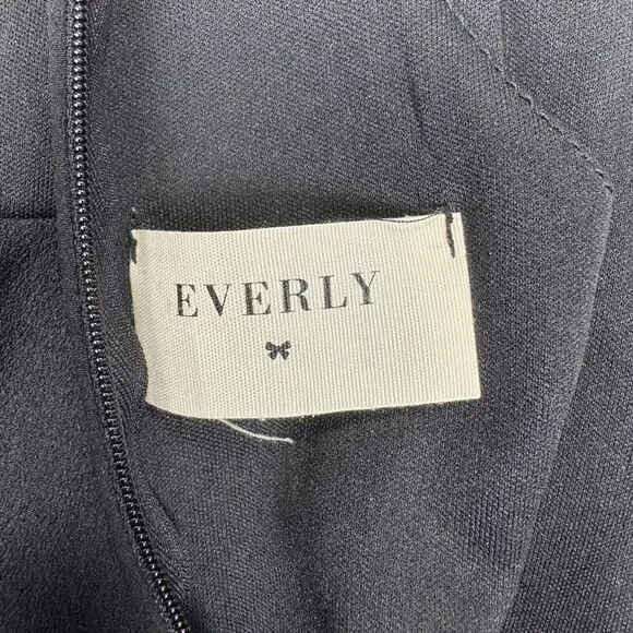 Everly Spaghetti Dress Black and Gold Size Large Racerback Knee Length Flare - Picture 15 of 16